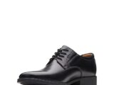Clarks Tilden Plain, Zapatos de Cordones Derby Hombre, Negro (Black Leather), 42.5 EU